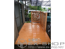 のウッドデッキ リウッドデッキＩＩ 標準 単体＋リウッドデッキフェンス 2型（ラチス格子） 施工例