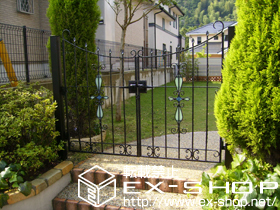 の門扉 トラディシオン門扉1型 両開き親子 柱使用 施工例