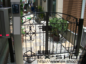 の門扉 コラゾン2型門扉 両内開き 柱使用 施工例