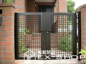 の門扉 シャレオR7型 両開き 柱使用 施工例