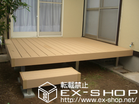 のウッドデッキ リウッドデッキII  標準 単体＋独立式リウッドステップ 施工例