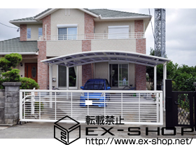 のカーゲート エクスラインアップゲート ワイド 1型 電動式 施工例