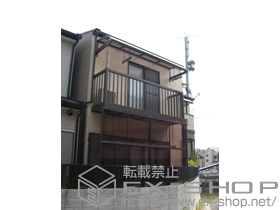 のテラス屋根 ライザーテラスII R型 ルーフタイプ 単体＋前面パネル 施工例