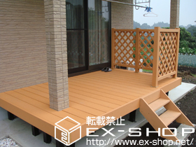 のウッドデッキ リウッドデッキII ワイド＋リウッドステップ4型 Sタイプ＋ リウッドデッキフェンス 2型 施工例