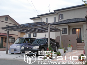 のカーポート エックスルーフ ワイド 積雪〜20cm対応 施工例
