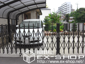 のカーゲート アルシャインM型 Aタイプ ノンレール 両開き 施工例