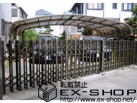 のカーゲート アルシャインHW型 Aタイプ センターレール 両開き 施工例