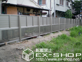 のフェンス・柵 レスティナ5型+エクスライン13型フェンス［2段支柱］ 施工例