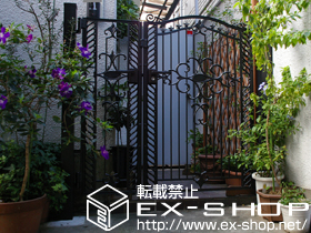 の門扉 フェスタB型 両開き親子　柱使用 施工例