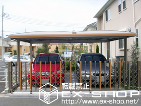 のカーゲート アルシャイン両開閉仕様 H型Cタイプ センターレールタイプ 施工例