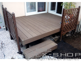 のウッドデッキ リウッドデッキII 単体＋独立式リウッドステップ 施工例