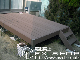 のウッドデッキ リウッドデッキII 標準 単体＋リウッドステップ4型Sタイプ 施工例