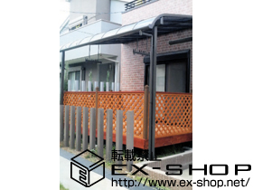 のテラス屋根 ライザーテラスII R型 単体 テラスタイプ 積雪〜20cm対応＋吊下げ式物干し 標準 2本入 施工例