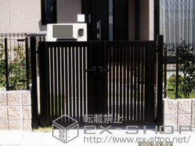 の門扉 エクスライン門扉 6型 両開き 門柱使用 施工例