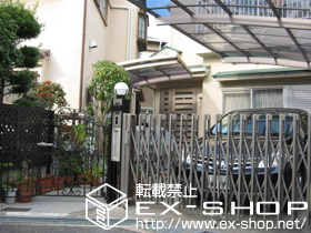 のカーゲート アルシャインM型 Aタイプ ノンレール 片開き 施工例