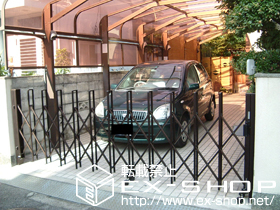 のカーゲート トリップゲート PA型 ノンレール 片開き 施工例