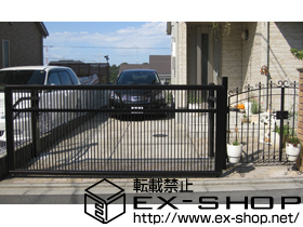 の門扉 トラディシオン門扉2型 親子開き 門柱使用タイプ 施工例