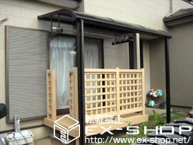 のウッドデッキ リウッドデッキII 標準 単体＋リウッドデッキフェンス1型+デッキ門扉1型 施工例