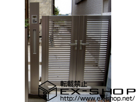 の門扉 シャレオR1型 両開き［機能門柱接続使用］ 施工例