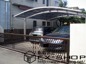 のカーゲート エクスラインアップゲート ワイド 4型 手動式 施工例