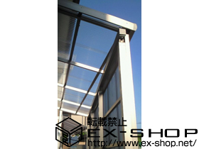 のテラス屋根 ナーラテラス 600タイプ 台形納まり 積雪〜20cm対応＋波板前面囲い 施工例