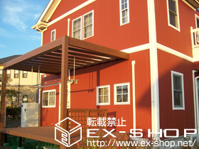 のウッドデッキ リウッドデッキII  ワイド 単体＋スタンダードデッキフェンス1型 施工例