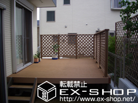 のウッドデッキ リコステージII＋リコステージII デッキフェンス 施工例