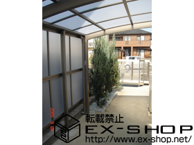 のサイクルポート・駐輪場 カーブパークシグマIII  パネル1面囲い 積雪〜30cm対応 施工例