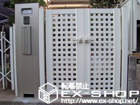 の門扉 エクスライン門扉10型 両開き 柱使用 施工例