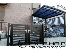 の門扉 シャレオR1型門扉 両開き 柱使用 施工例