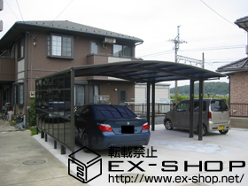 のカーポート カーブポートシグマIII   ワイド 積雪〜20cm対応＋サイドパネル（片側） 施工例