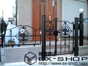 の門扉 ディズニー門扉 ミッキーB型 親子開き 施工例