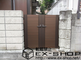 の門扉 エクスライン門扉 7型　両開き 門柱使用 施工例