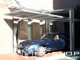 のカーポート ４Ｇ（フォーグ） 積雪〜20cm対応＋着脱式サポート 奥行50用＋パネル抜け防止材 間口24用 施工例