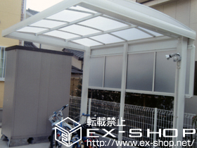 のサイクルポート・駐輪場 キューブポートプラス ミニ 積雪〜20cm対応＋サイドパネル H800・1段 施工例