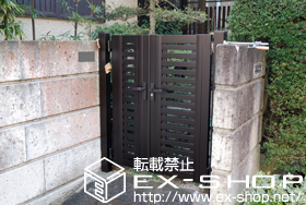 の門扉 シャレオR10型 両開き親子 門柱使用 施工例