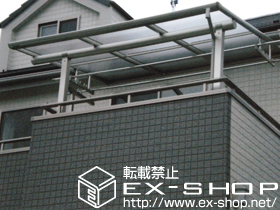 のバルコニー・ベランダ屋根 ヴェクターテラス F型 屋根タイプ 単体 積雪〜20cm対応＋吊り下げ物干し　標準　2本入 施工例