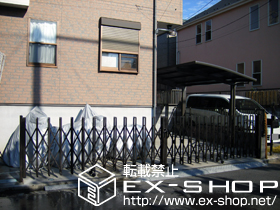 のカーゲート トリップゲート PC型 ノンレール 両開き 施工例