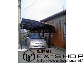 のカーポート レイナキャップポート 50 縦連棟 積雪〜50cm対応＋着脱式サポート（標準・ハイルーフ兼用/3本入り）×2 施工例