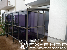 のサイクルポート・駐輪場 カーブパークシグマIII パネル2面囲い 積雪〜30cm対応 施工例