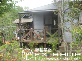 のテラス屋根 ライザーテラスII F型 単体 テラスタイプ 積雪〜20cm対応＋吊下げ式物干し 標準 2本入 施工例