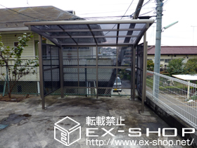 のサイクルポート・駐輪場 カーブパークシグマIII  パネル3面囲い 積雪〜30cm対応 施工例