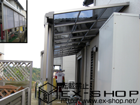 のテラス囲い・サンルーム ライザーテラスII F型 テラスタイプ 単体 積雪〜20cm対応＋前面スクリーン1段 施工例