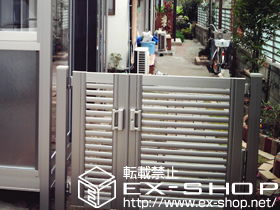 の門扉 プリレオR3型 親子開き［門柱仕様］ 施工例