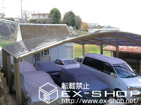 のサイクルポート・駐輪場 リベルポートシグマIII 3台用 縦連棟 積雪〜30cm対応 施工例