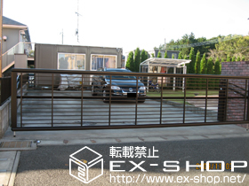 のカーゲート エクスラインアップゲート ワイド 1型 手動式 施工例