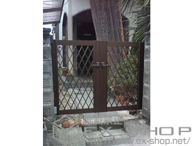 の門扉 エクスライン門扉4型 両開き 柱仕様 施工例