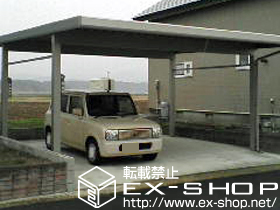 のカーポート ジーポート neo Aタイプ 2台用 角柱仕様 積雪〜100cm対応+収納式物干しセット2型（2本入り） 施工例