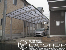 のカーポート カーブポートシグマIII 縦連棟 積雪〜20cm対応+サイドパネル1段 H800 施工例