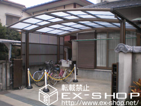 のカーポート カーブポートシグマIII  ワイド 積雪〜20cm対応+サーフポートシグマIII用サイドスクリーン 施工例